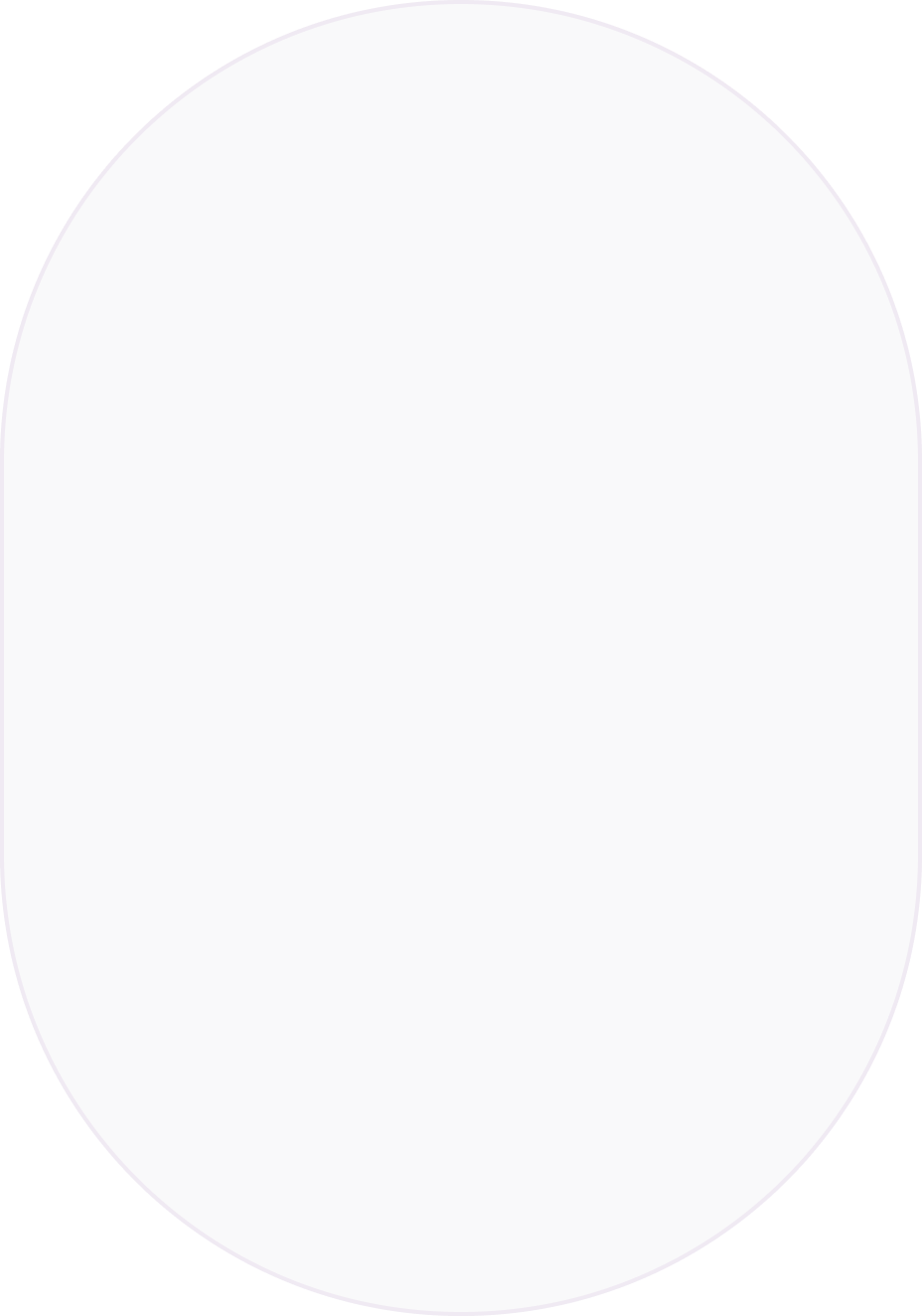 Oval white shape on black background.