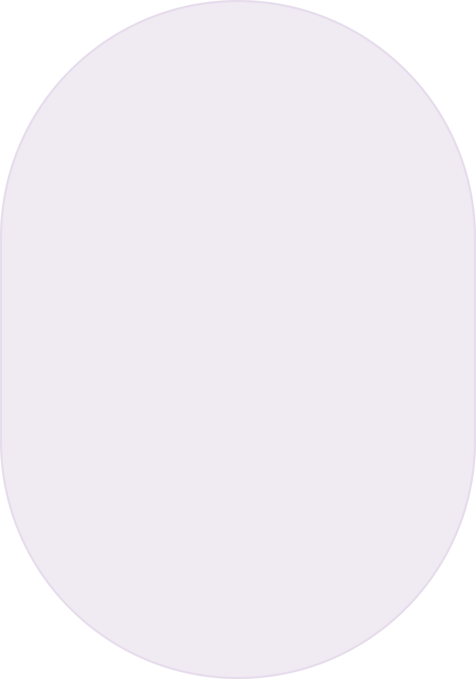 Oval-shaped light purple abstract design.